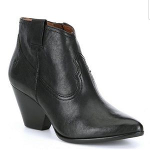 Frye Reina Black Ankle Cowboy Booties. Size 9 NWOT